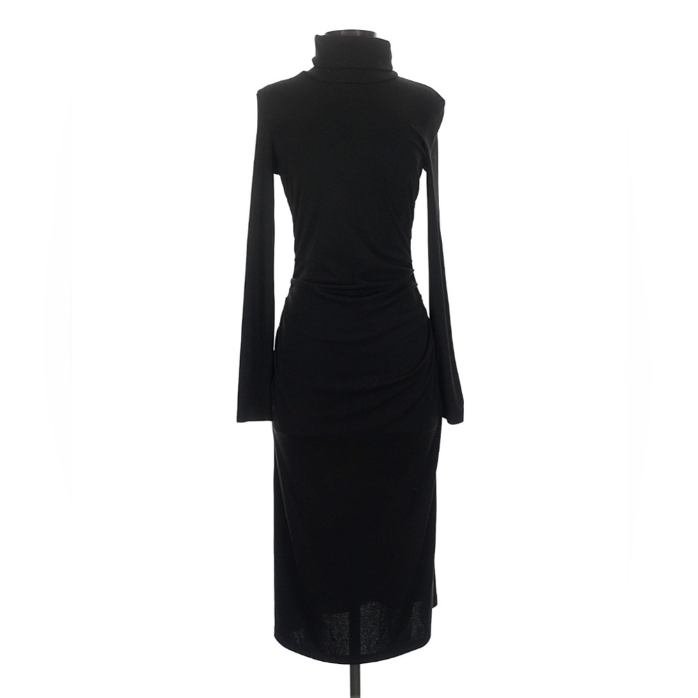 Elegant Black Turtleneck Dress